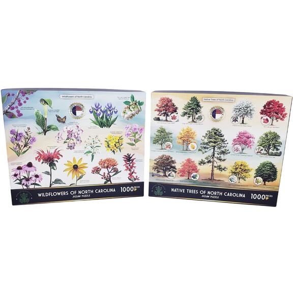 2 Highland Creek Puzzles Wildflowers/Native Trees of North Carolina~ NIB SEALED - Picture 1 of 9